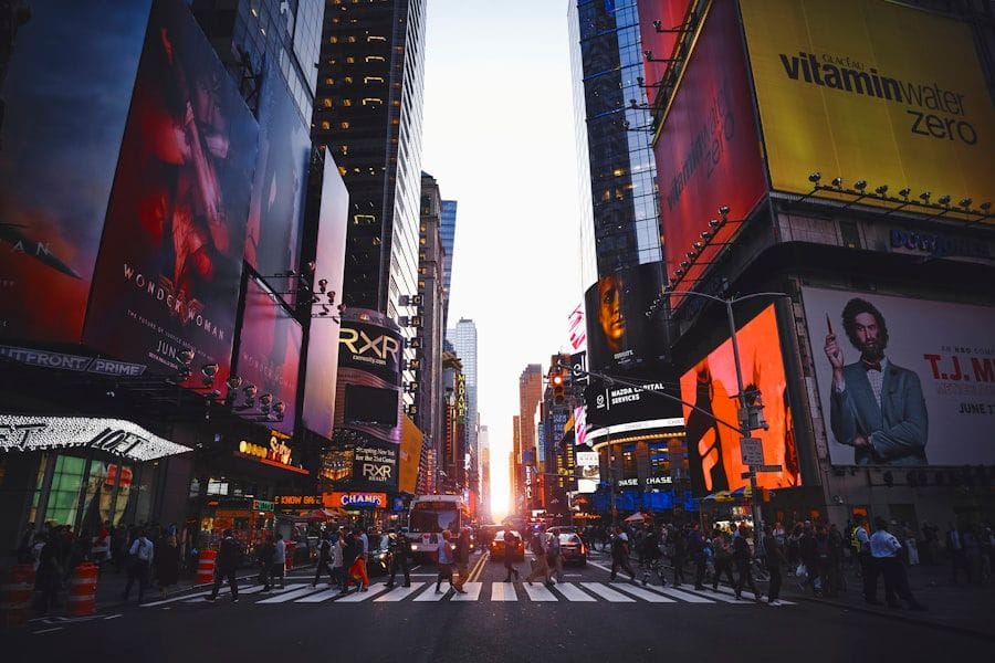 Manhattan avenue framed by tall buildings